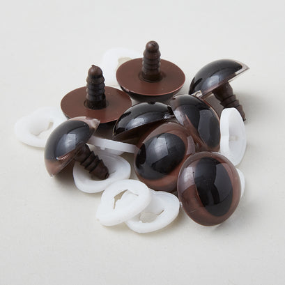 Plastic Slit Pupil Safety Eyes - 21mm Brown - 4 Pairs