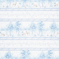 Woodland Frost - Forest Animals Repeating Stripe Multi Yardage Primary Image
