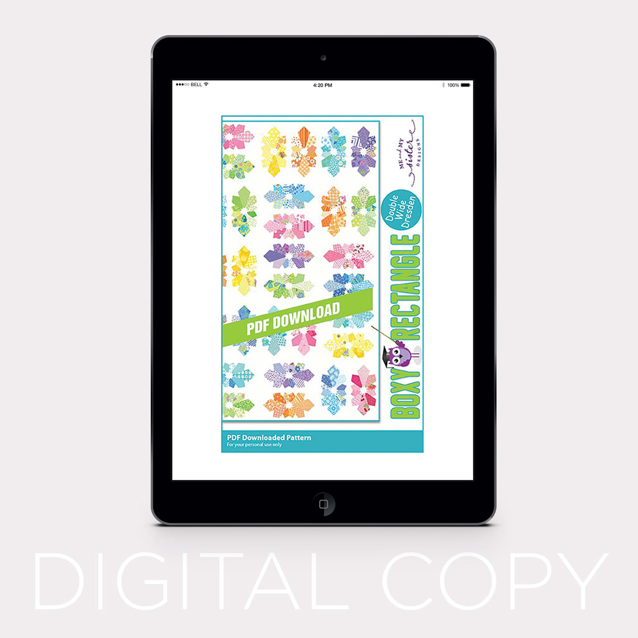 Digital Download - Boxy Rectangle Double Wide Dresden Quilt Pattern Primary Image