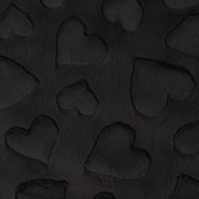 Luxe Cuddle® - Hearts Black Yardage Primary Image