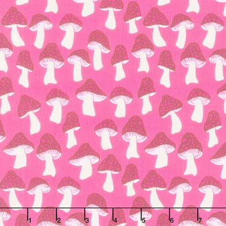 Firefly - Mushrooms Rose Metallic Yardage