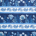 Blooming Blue - Floral Repeating Stripe Multi Yardage