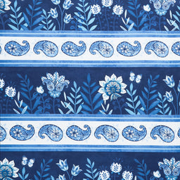 Blooming Blue - Floral Repeating Stripe Multi Yardage Primary Image