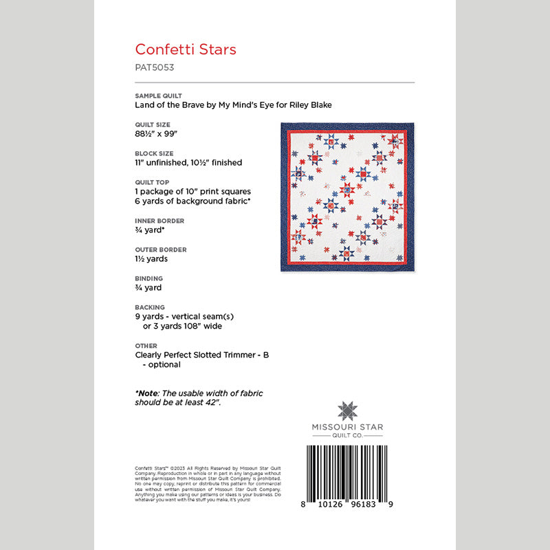 Digital Download - Confetti Stars Quilt Pattern by Missouri Star Alternative View #1