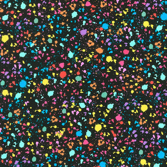 Paint Splatters Black Yardage