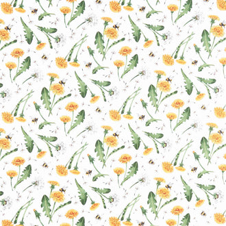 Beecroft - Dandelion Toss White Multi Yardage