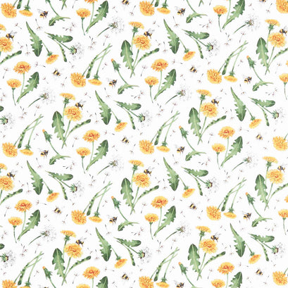 Beecroft - Dandelion Toss White Multi Yardage