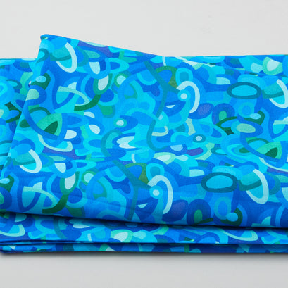 Reflections - Abstract Circles Blue 2 Yard Cut