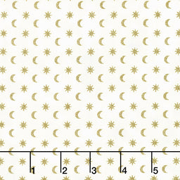 The Sun, The Moon, And The Stars! - Sun and Moon Small Cream Yardage Primary Image