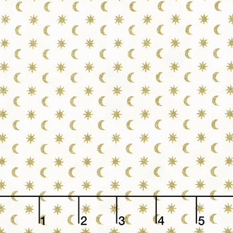 The Sun, the Moon, and the Stars! - Sun and Moon Small Cream Yardage