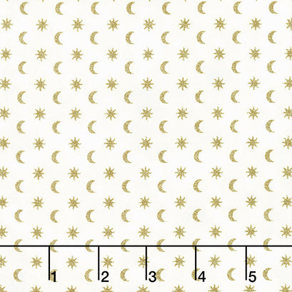 The Sun, the Moon, and the Stars! - Sun and Moon Small Cream Yardage