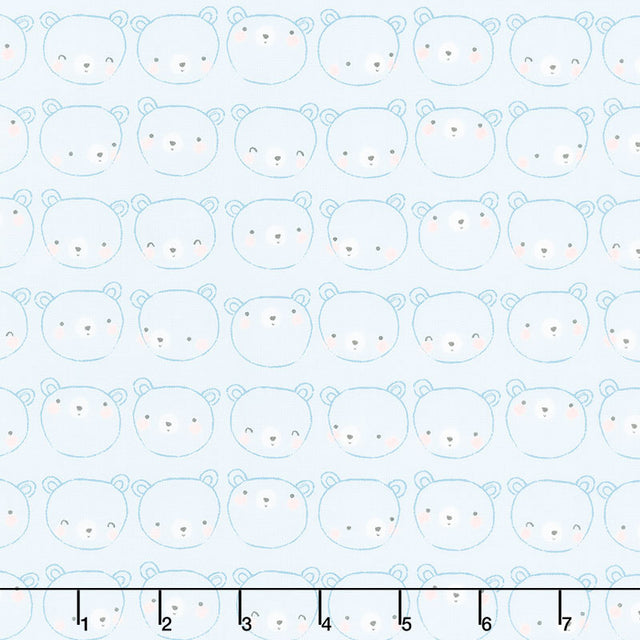 D is for Dream - Bear Face Blue Yardage Primary Image