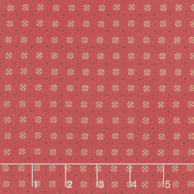Quiet Grace - Tilted Boxes Cranberry Yardage Primary Image