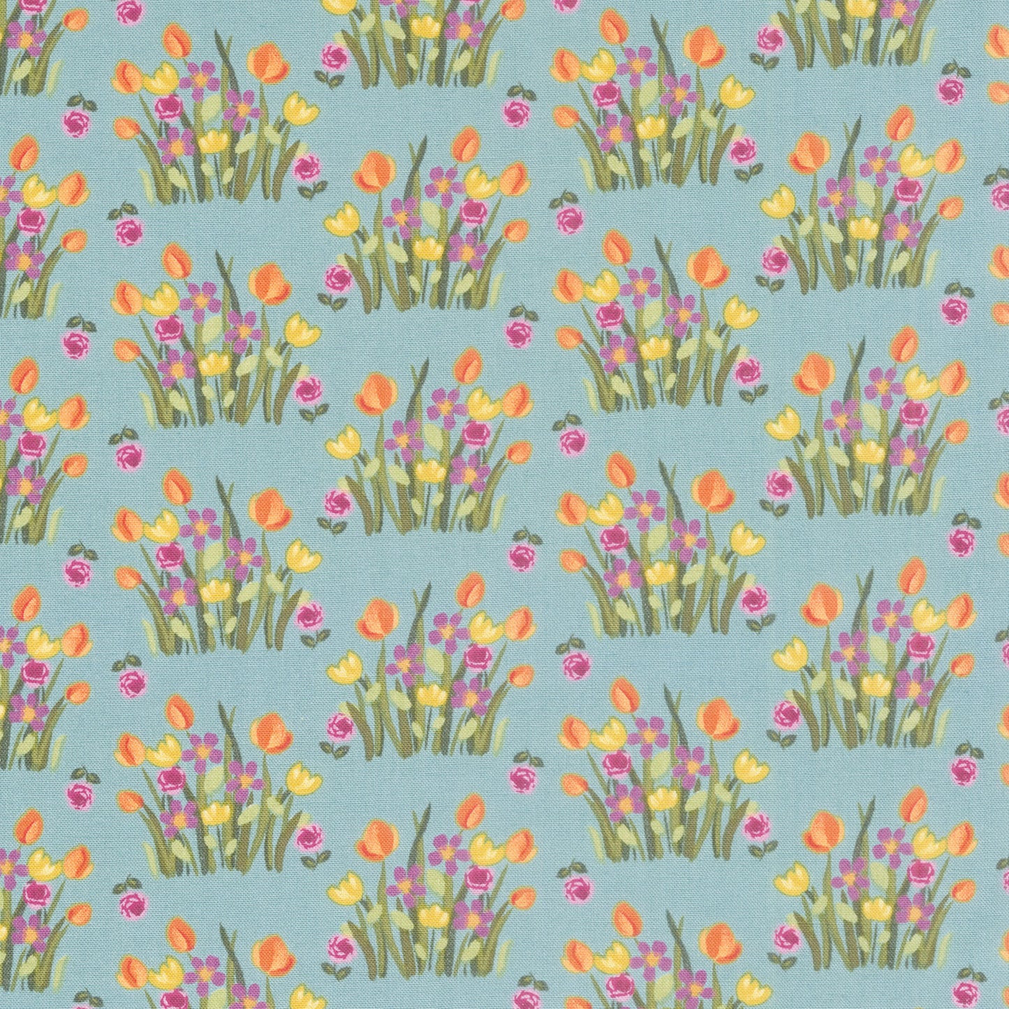 Floralicious - Stems Aqua Yardage Primary Image