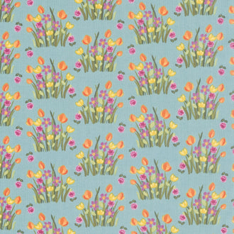 Floralicious - Stems Aqua Yardage