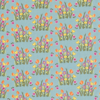 Floralicious - Stems Aqua Yardage