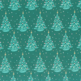Merry Kitchmas - Christmas Trees Green Yardage