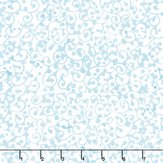 Dutch Blue Batiks - Dot Swirl White Yardage