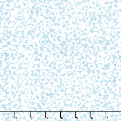 Dutch Blue Batiks - Dot Swirl White Yardage