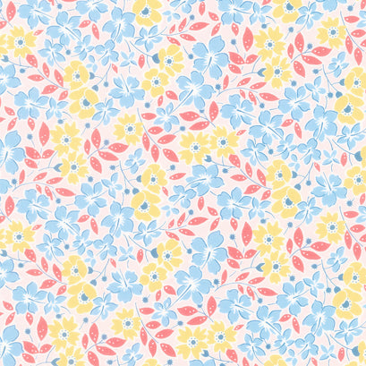 Franny’s Flowers - Main Floral Pink Yardage