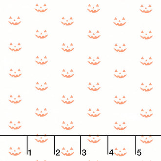 Hey Bootiful - Jack-O'-Lanterns Off White Yardage