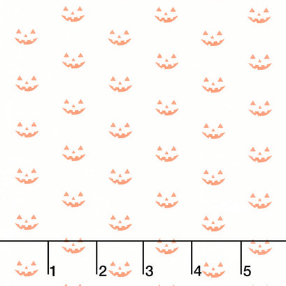 Hey Bootiful - Jack-O'-Lanterns Off White Yardage