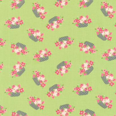 Petals and Pedals - Baskets Green Yardage