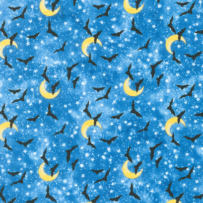 Hocus Pocus - Bats Navy Multi Yardage