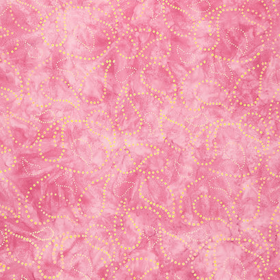 Paisley Got Mod Batiks - Paisley Dots Pink Raspberry Yardage