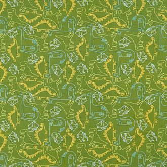 Stomp Stomp Roar - Dino Sketch Jungle Yardage
