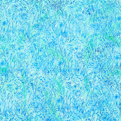 Morning Glory Batiks - Meadow Grass Teal Chameleon Yardage