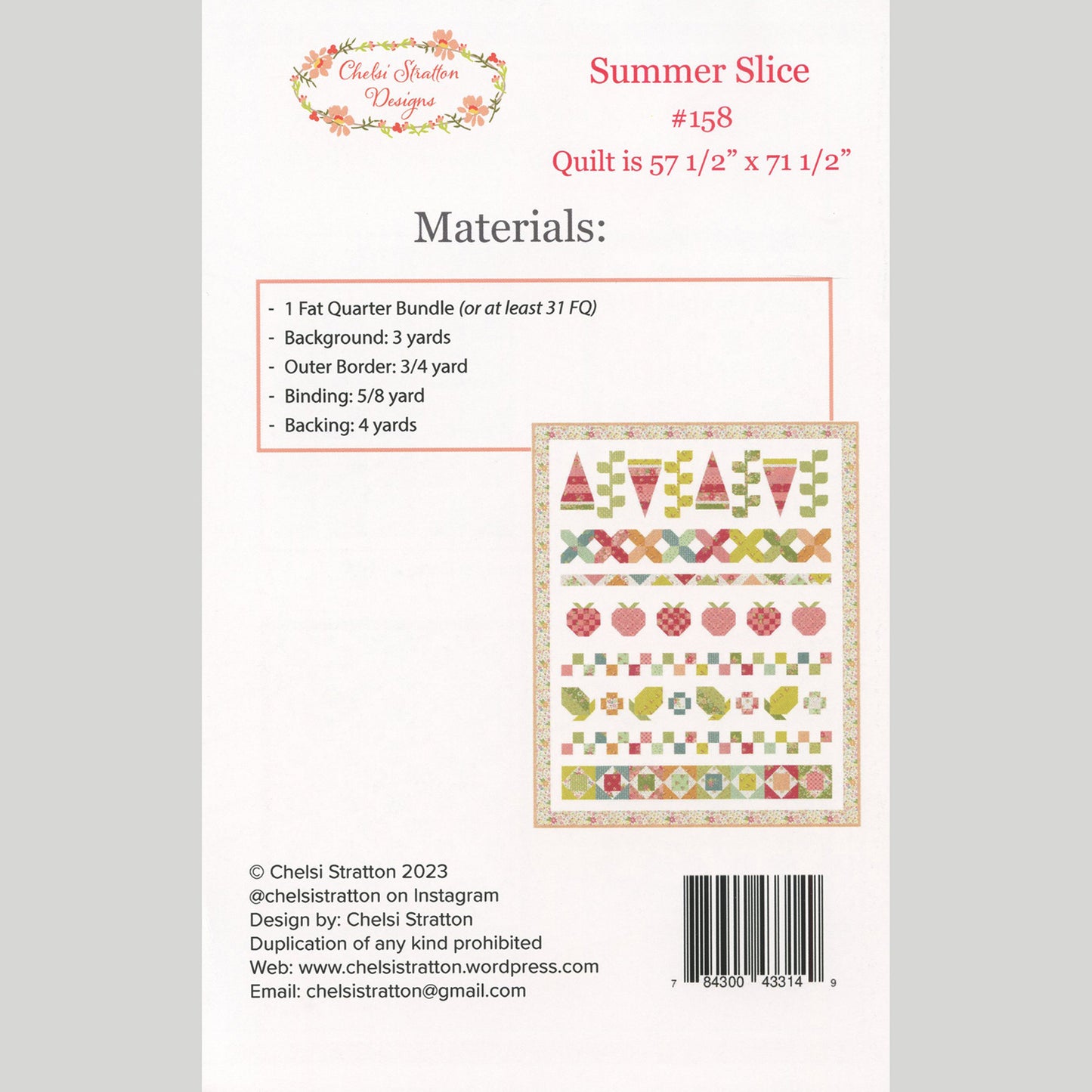 Summer Slice Quilt Pattern Alternative View #1