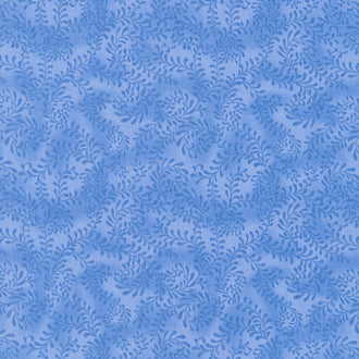 Wilmington Essentials - Swirling Leaves Light Royal Blue Yardage