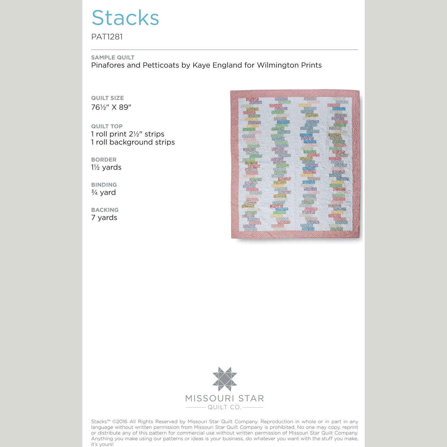 Digital Download - Stacks Quilt Pattern by Missouri Star Alternative View #1