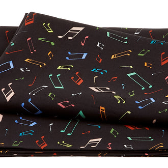 Woodland Musicians - Musical Notes Black 2 Yard Cut