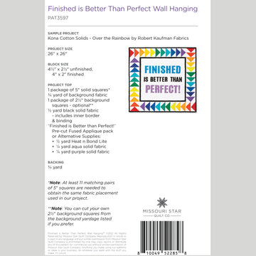 Digital Download - Finished is Better Than Perfect Wall Hanging Pattern by Missouri Star Alternative View #1