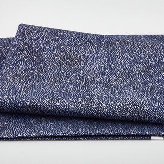 Star Sprinkle - Stars & Dots Blue Silver 2 Yard Cut