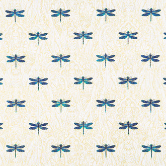 Luminosity - Dragonfly Cream Multi Metallic Yardage