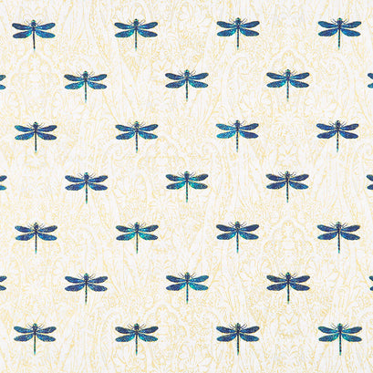 Luminosity - Dragonfly Cream Multi Metallic Yardage