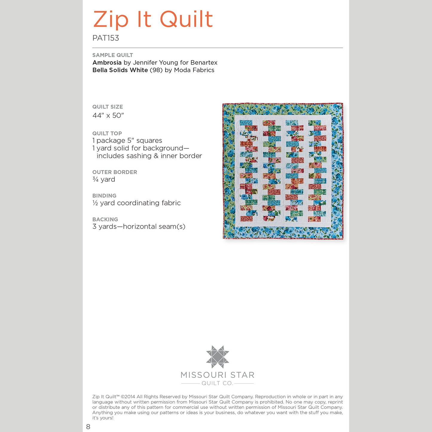 Digital Download - Zip It Quilt Pattern by Missouri Star Alternative View #1