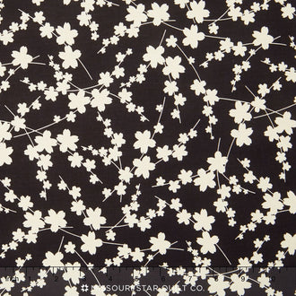 Moon Flower - Blossom Silhouette Black/Cream Yardage