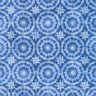 Indigo Splash - Circular Medallion Blue Yardage