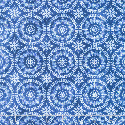 Indigo Splash - Circular Medallion Blue Yardage