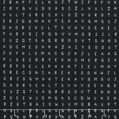 ABC XYZ - Word Search Black Yardage