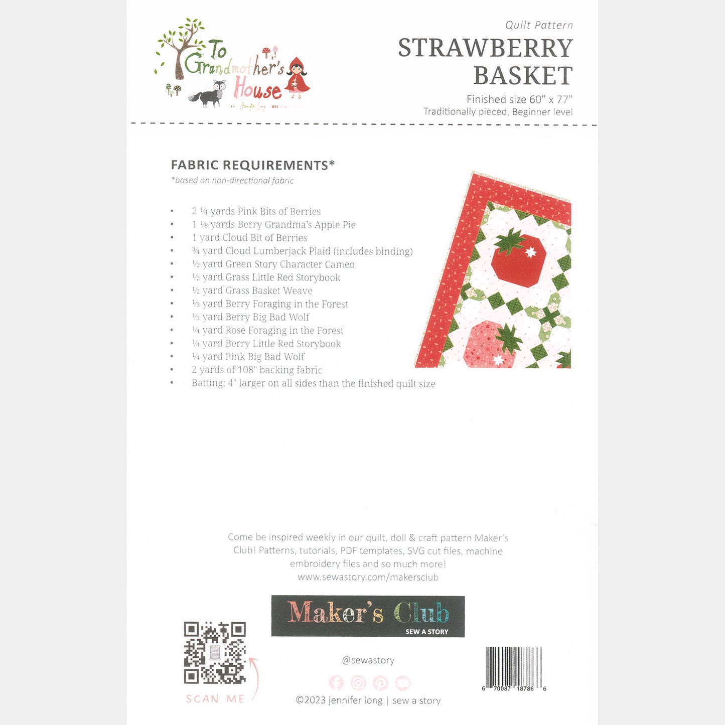 Strawberry Basket Quilt Pattern Alternative View #1
