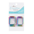 Emmaline 1" Rectangular Rings - Set of Four Rainbow Alternative View #1