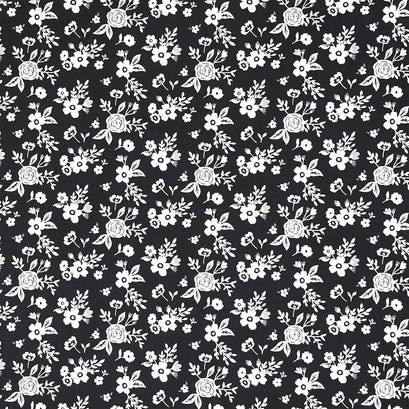 Black Tie - Floral Black Yardage