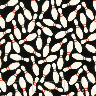 Rock 'N Bowl - Tossed Bowling Pins Black Yardage