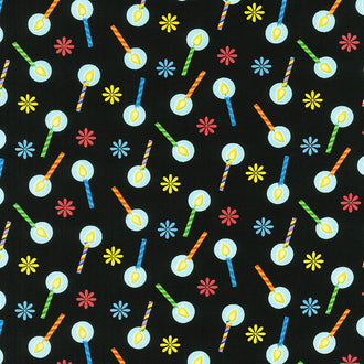 Party Time - Tossed Birthday Candles Multi Yardage
