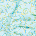 Royal Plume - Scrolls Sky Metallic Yardage Alternative View #1